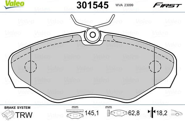 Brake Pad Set, disc brake ESSENTIAL 301545