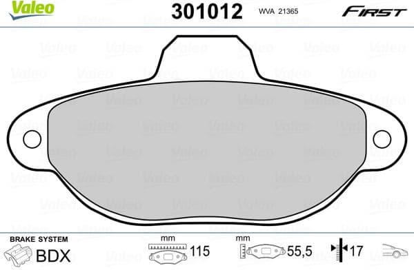 Brake Pad Set, disc brake ESSENTIAL 301012