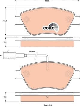 Brake Pad Set, disc brake COTEC GDB1842 - image 3