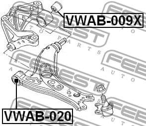 Mounting, control/trailing arm VWAB-020 - image 2