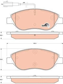 Brake Pad Set, disc brake COTEC GDB1855 - image 3