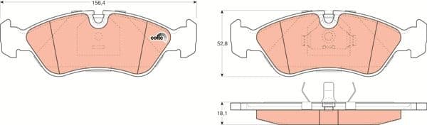 Brake Pad Set, disc brake COTEC GDB951 - image 3