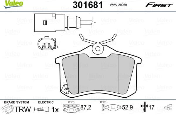 Brake Pad Set, disc brake ESSENTIAL 301681