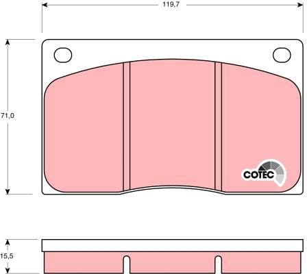 Brake Pad Set, disc brake COTEC GDB585 - image 2