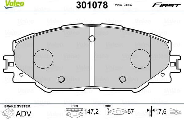 Brake Pad Set, disc brake ESSENTIAL 301078