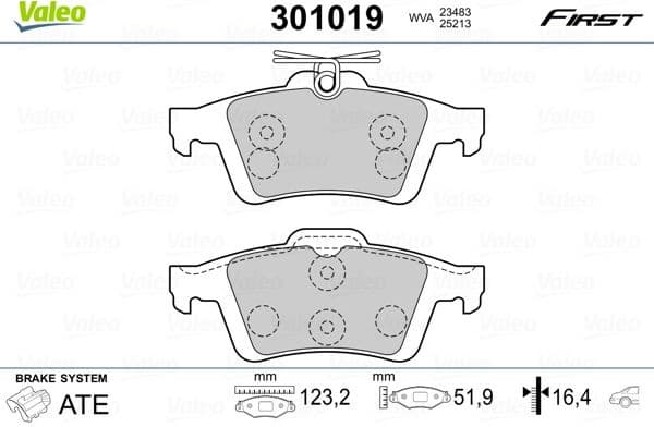 Brake Pad Set, disc brake ESSENTIAL 301019