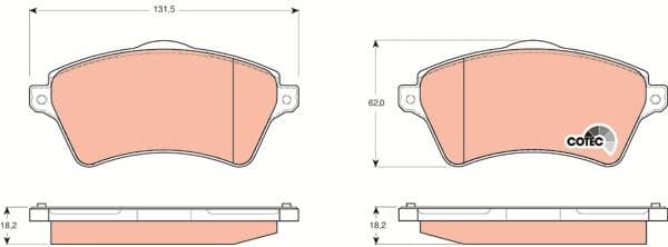 Brake Pad Set, disc brake COTEC GDB1473 - image 3