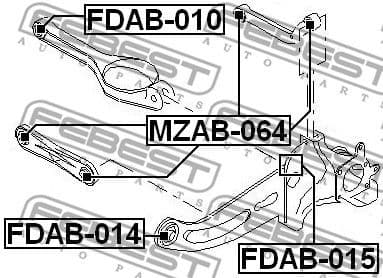 Mounting, control/trailing arm FDAB-010 - image 2