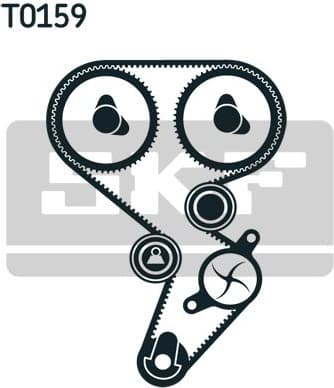 Water Pump & Timing Belt Kit SKF VKMC 06021 - image 4