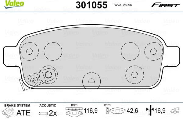 Brake Pad Set, disc brake ESSENTIAL 301055