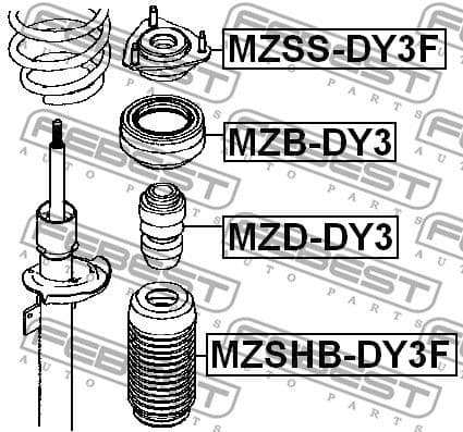 Suspension Strut Support Mount MZSS-DY3F - image 2