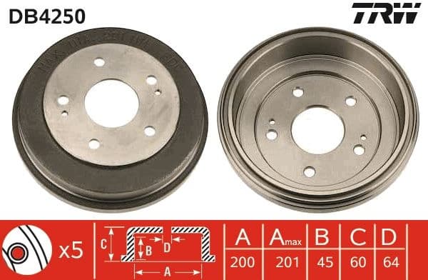 Brake Drum DB4250 - image 3