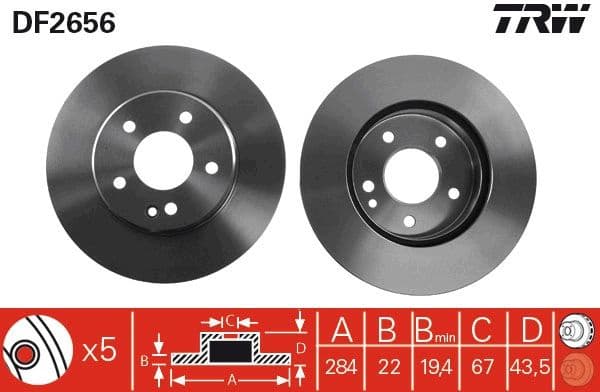 Brake Disc DF2656 - image 3