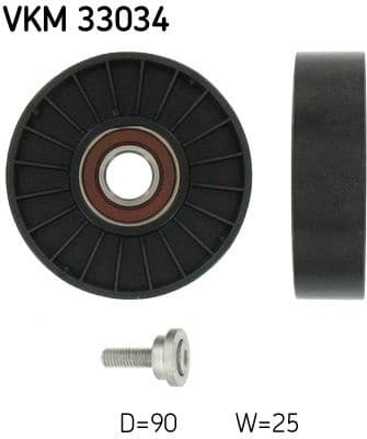 Deflection/Guide Pulley, V-ribbed belt VKM 33034 - image 2