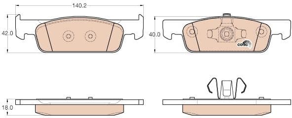Brake Pad Set, disc brake COTEC GDB2016 - image 3
