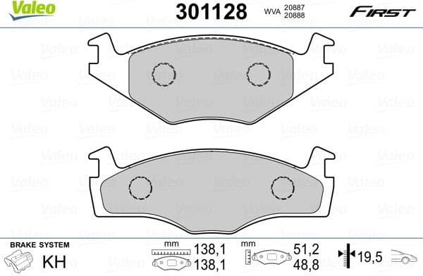 Brake Pad Set, disc brake ESSENTIAL 301128