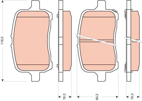 Brake Pad Set, disc brake GDB1755 - image 2