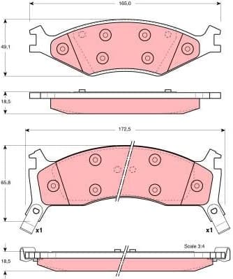 Brake Pad Set, disc brake GDB3123 - image 2