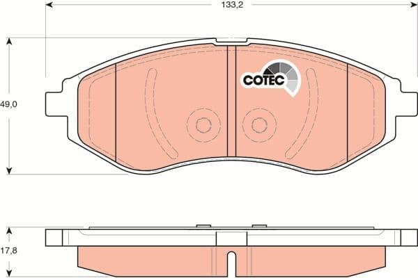 Brake Pad Set, disc brake COTEC GDB3330 - image 3