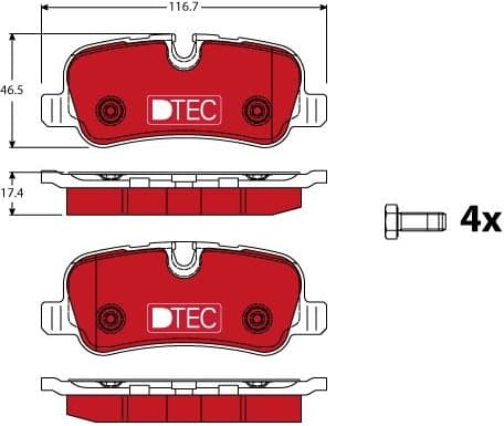 Brake Pad Set, disc brake DTEC COTEC GDB1632DTE - image 2