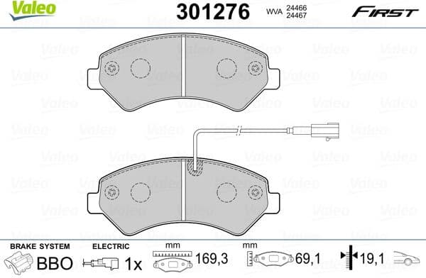 Brake Pad Set, disc brake ESSENTIAL 301276