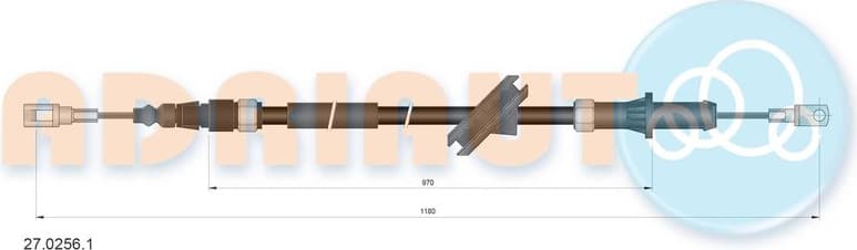 Cable Pull, parking brake 27.0256.1