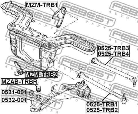Control/Trailing Arm, wheel suspension 0525-TRB4 - image 2