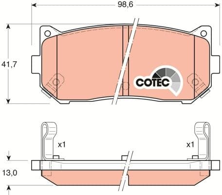 Brake Pad Set, disc brake COTEC GDB3203 - image 3
