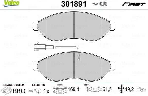 Brake Pad Set, disc brake ESSENTIAL 301891
