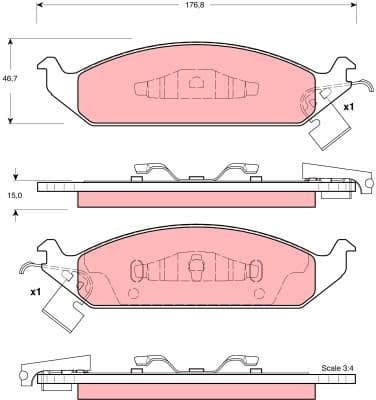 Brake Pad Set, disc brake GDB4016 - image 3