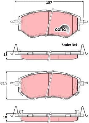 Brake pads front, Top Quality GDB3372 - image 3