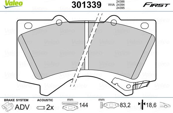 Brake Pad Set, disc brake ESSENTIAL 301339