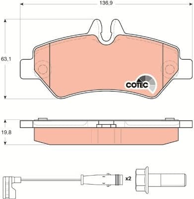 Brake pads rear, Top Quality GDB1697 - image 2