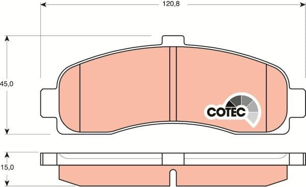 Brake Pad Set, disc brake COTEC GDB1059 - image 4