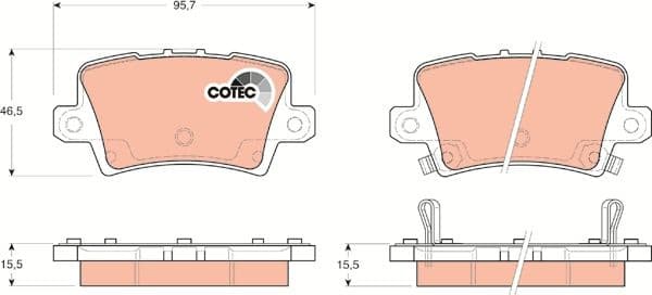 Brake pads rear, Top Quality GDB3408 - image 3