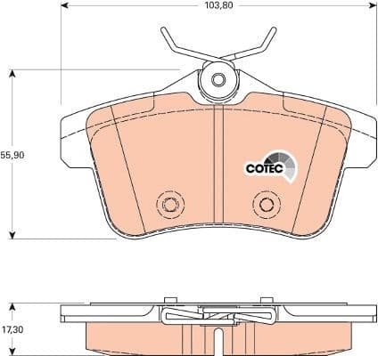Brake pads rear, Top Quality GDB1828 - image 3