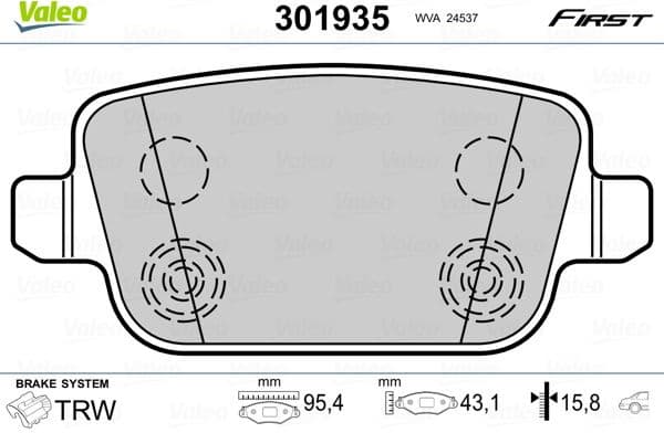 Brake Pad Set, disc brake ESSENTIAL 301935