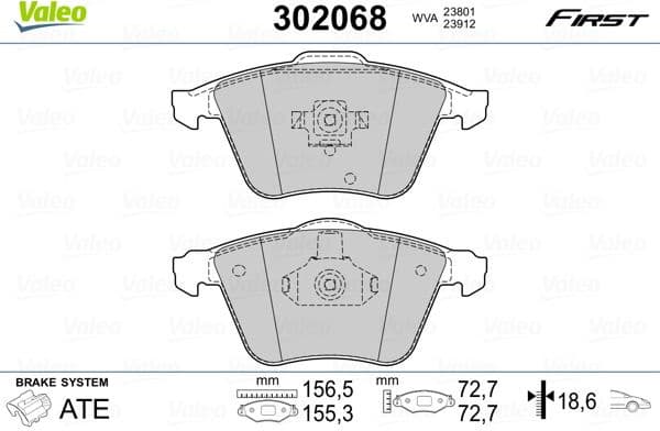 Brake Pad Set, disc brake ESSENTIAL 302068