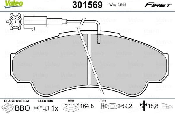 Brake Pad Set, disc brake ESSENTIAL 301569