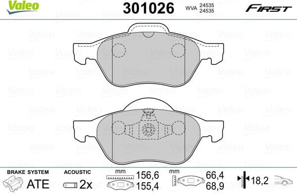 Brake Pad Set, disc brake ESSENTIAL 301026