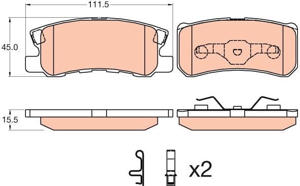 Brake pads rear, Top Quality GDB3595 - image 3