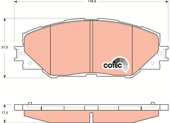 Brake Pad Set, disc brake COTEC GDB3424 - image 3
