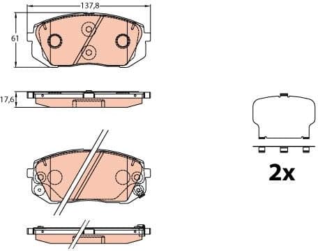 Brake Pad Set, disc brake GDB3640 - image 2