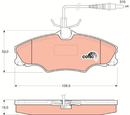 Brake Pad Set, disc brake COTEC GDB1193 - image 4
