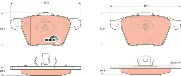 Brake pads front, Top Quality GDB1565 - image 3