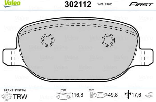 Brake Pad Set, disc brake ESSENTIAL 302112