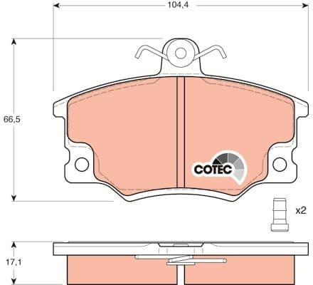 Brake Pad Set, disc brake COTEC GDB458 - image 4