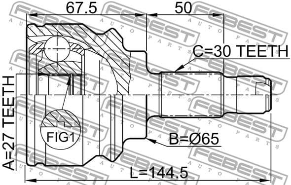Joint Kit, drive shaft 1910-X5 - image 2