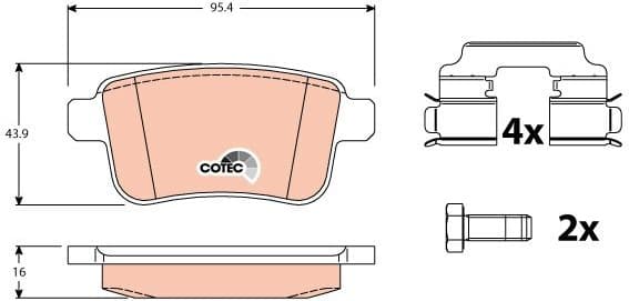 Brake Pad Set, disc brake COTEC GDB1786 - image 3