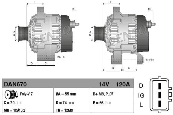 Alternator DAN670 - image 3